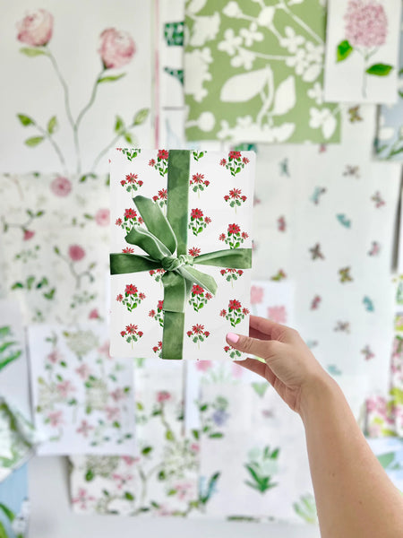 Holiday Poinsettas Wrapping Paper – Evelyn Henson