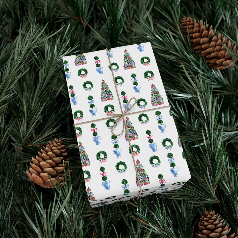 Holiday Topiaries Gift Wrap