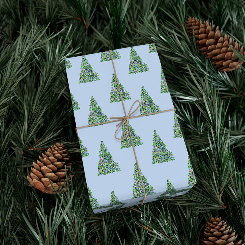 Holiday Hydrangea Trees Gift Wrap