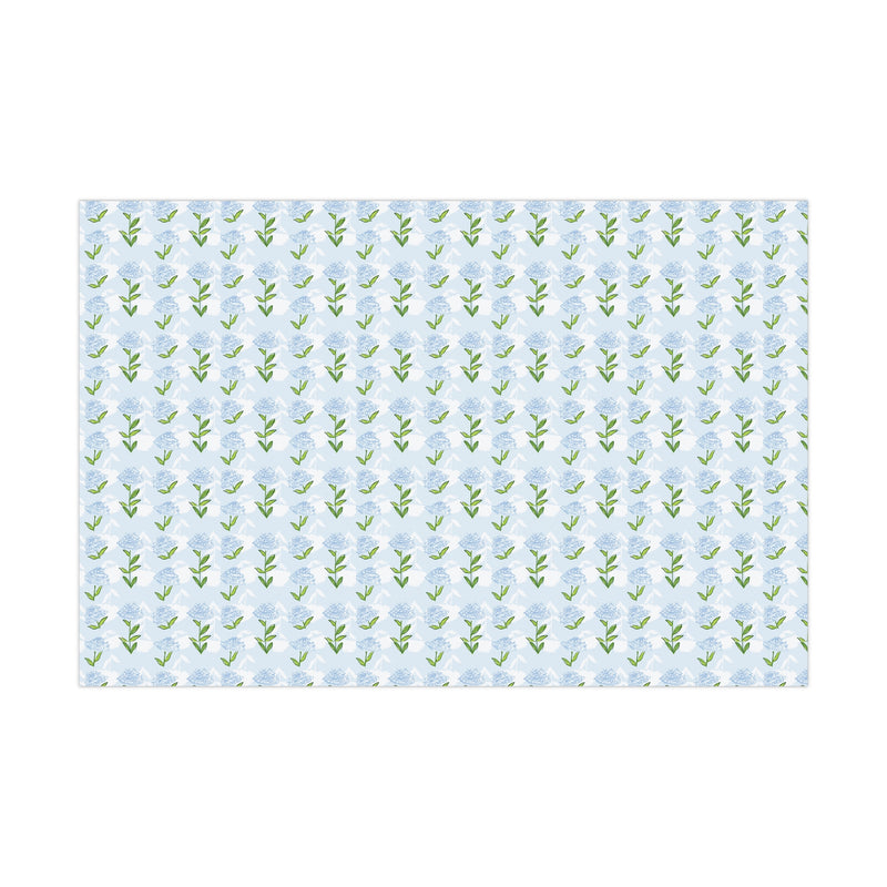 Tory Blue Floral Gift Wrap