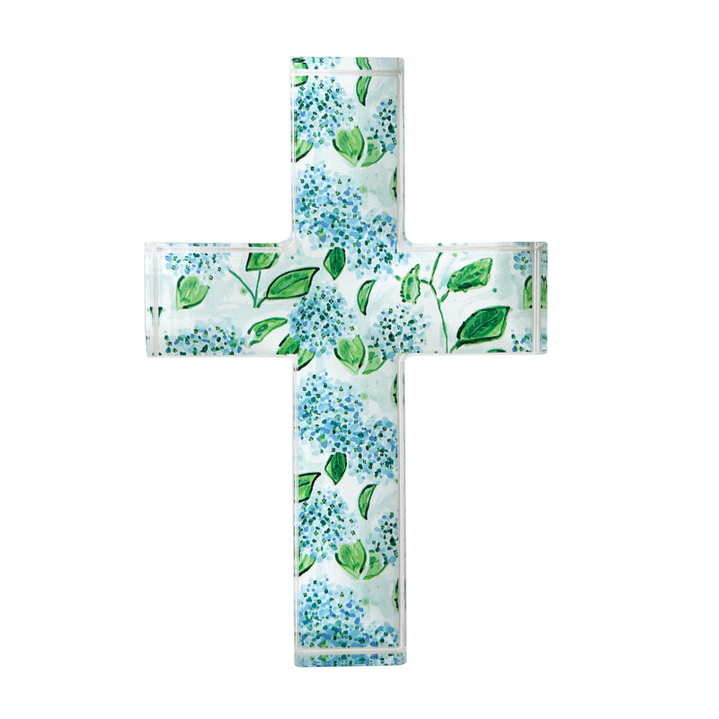 Hydrangea Cross, Acrylic Block