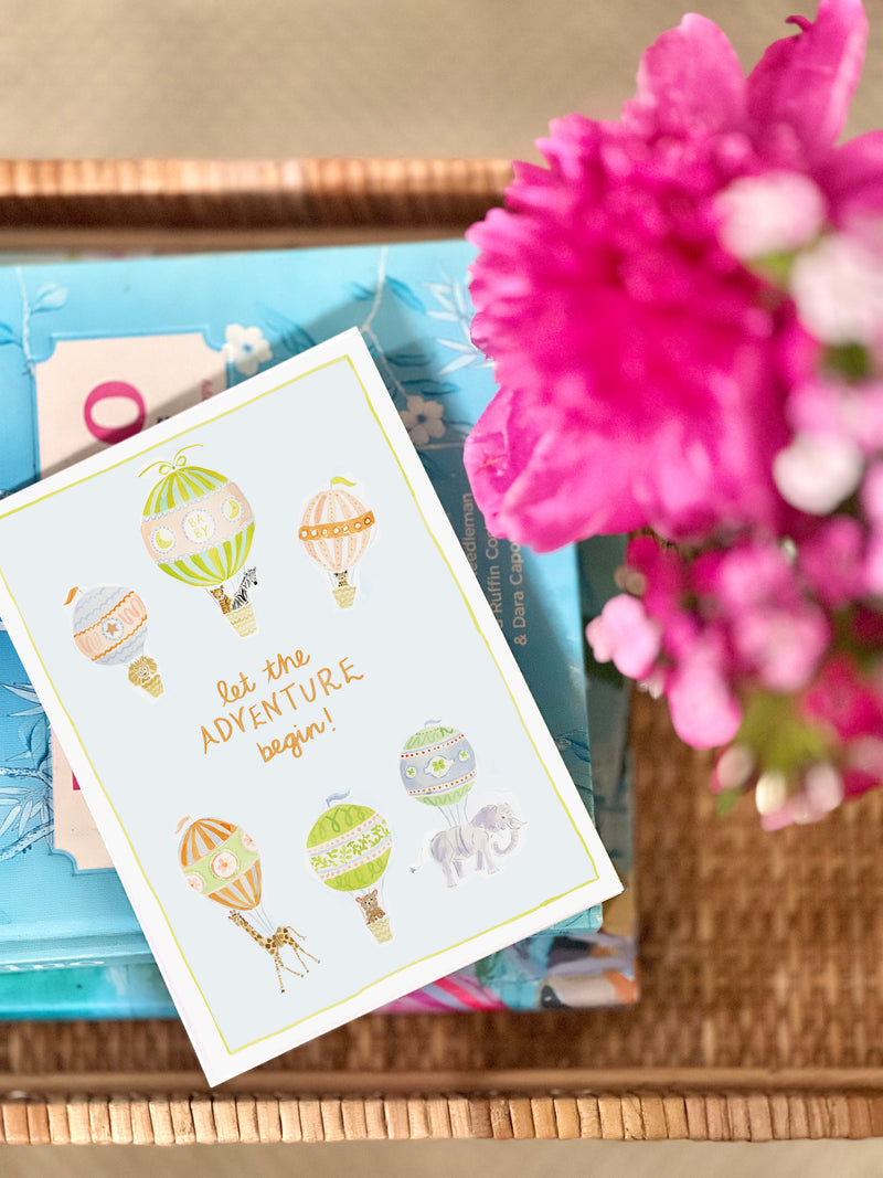 Hot Air Balloons Baby Card