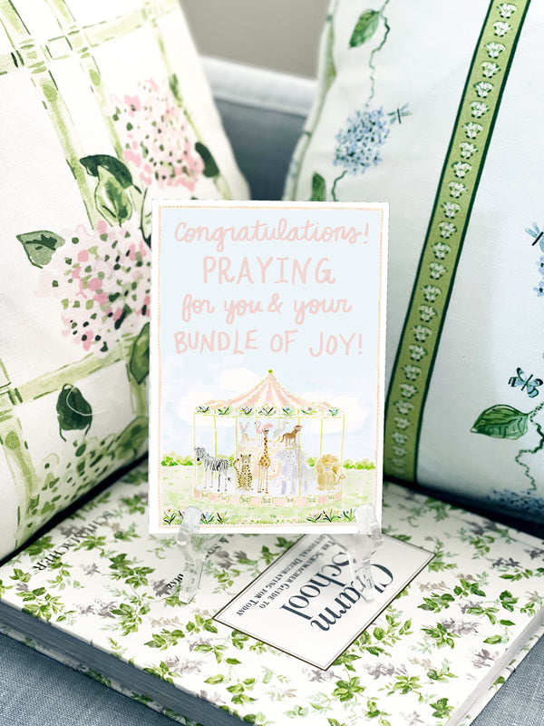 Carousel Baby Prayers Card