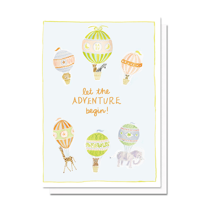 Hot Air Balloons Baby Card