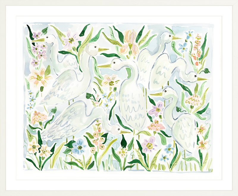 The "Herons by the Garden" Fine Art Print