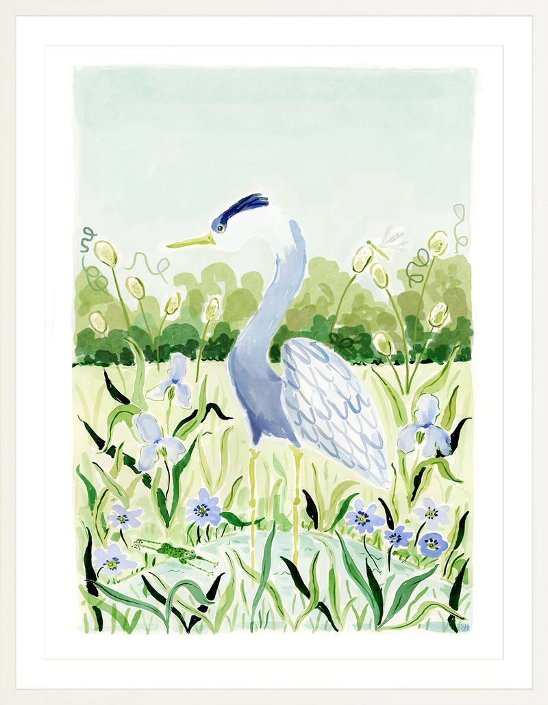 The "Blue Heron Garden" Fine Art Print