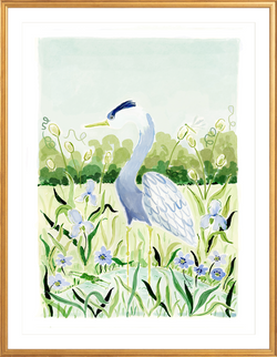 The "Blue Heron Garden" Fine Art Print