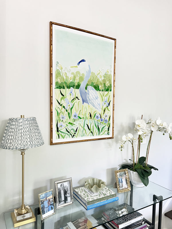 The "Blue Heron Garden" Fine Art Print