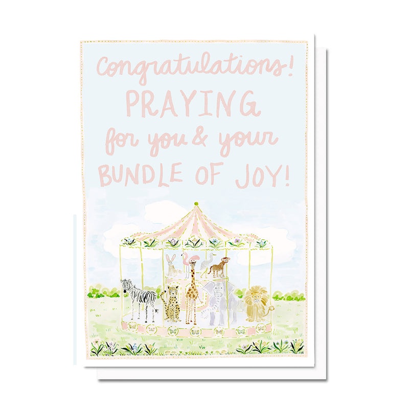 Carousel Baby Prayers Card