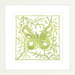 Butterfly Garden Green, Fine Art Print