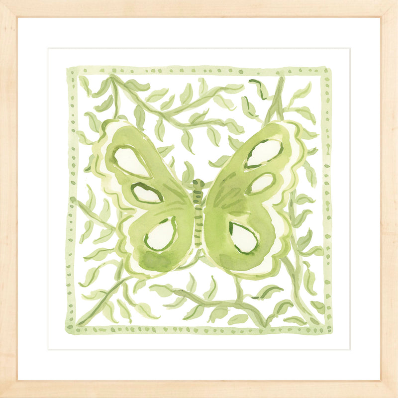 Butterfly Garden Green, Fine Art Print