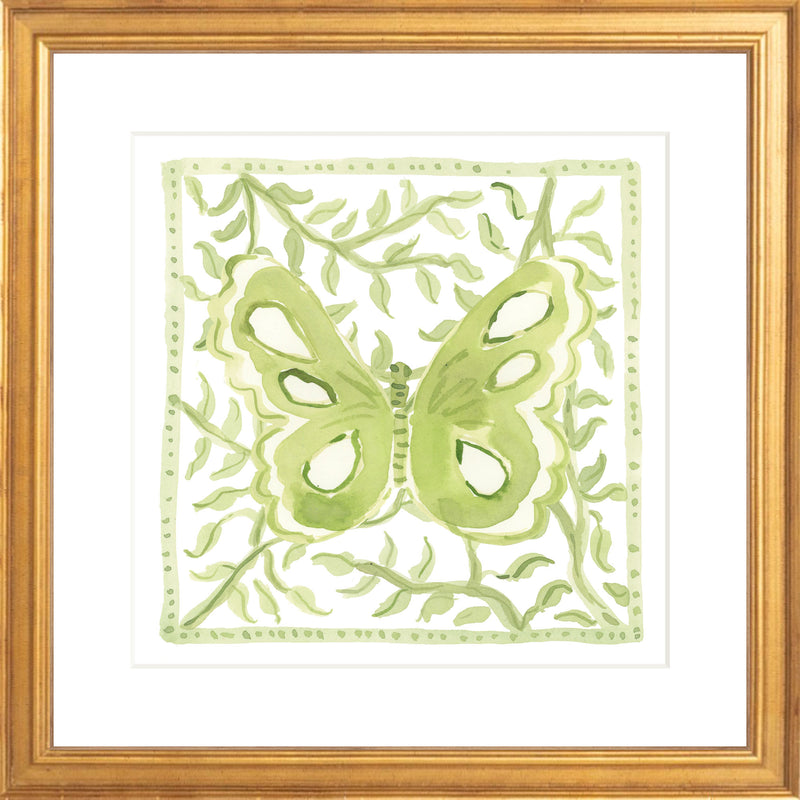 Butterfly Garden Green, Fine Art Print