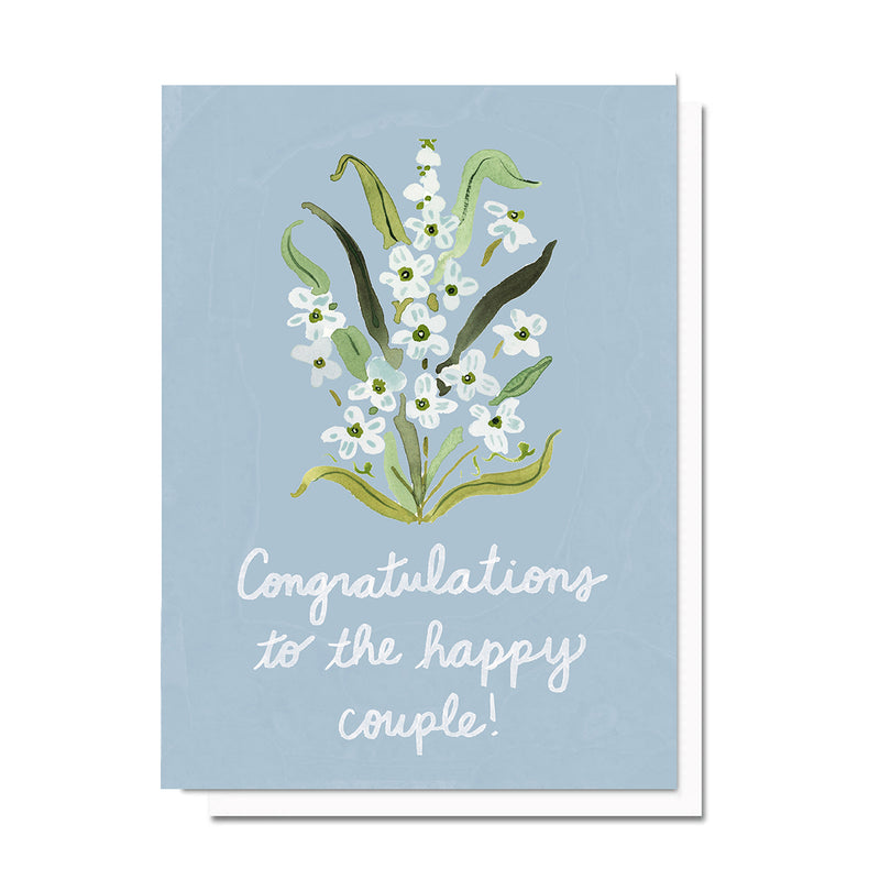 Happy Couple Flowers Wedding Card