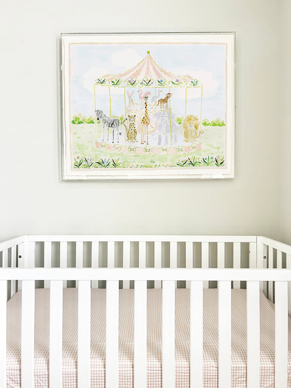 The "Merry-Go-Menagerie Pink Carousel" Fine Art Print