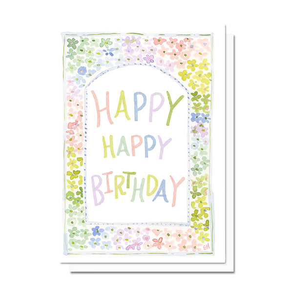 Rainbow Flowers Birthday, Printable Card Download