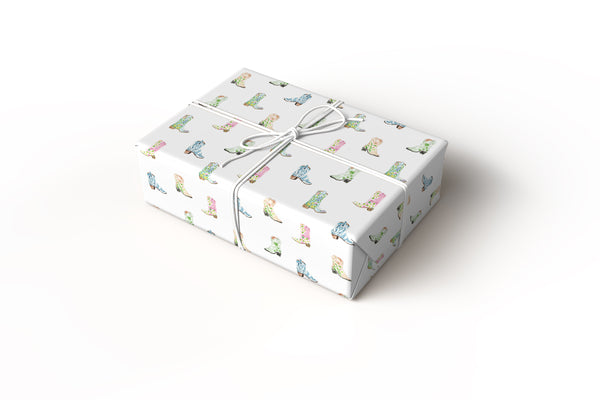 Cowgirl Floral Boots Gift Wrap