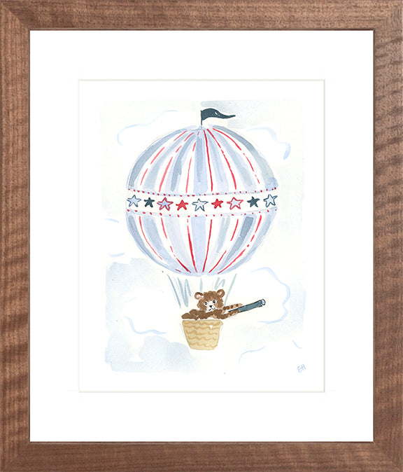 The "Hot Air Balloon Menagerie Bear" Fine Art Print