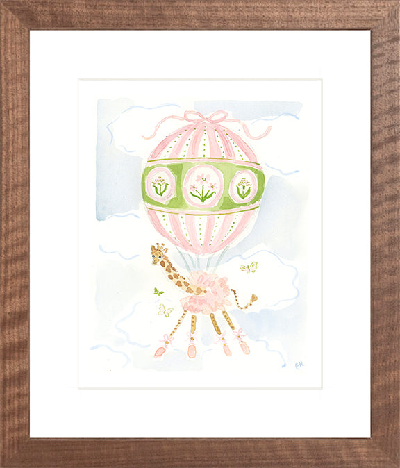 The "Hot Air Balloon Menagerie Giraffe" Fine Art Print