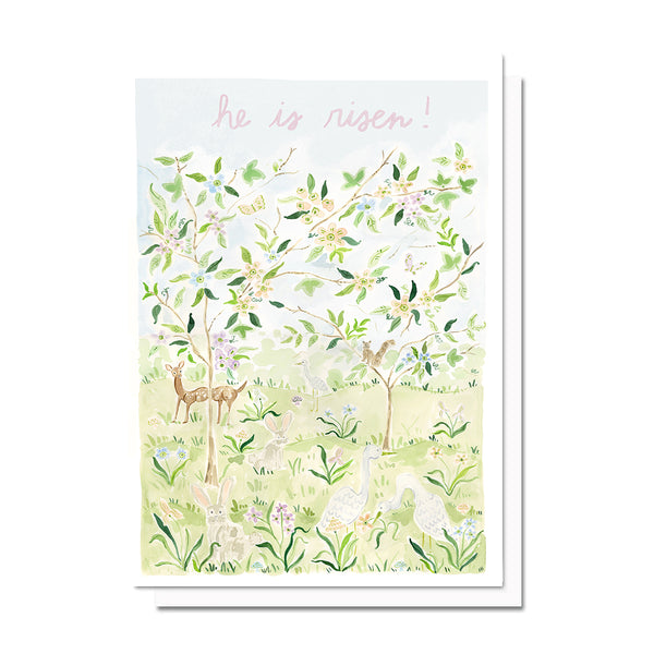 He is Risen Easter Garden Card