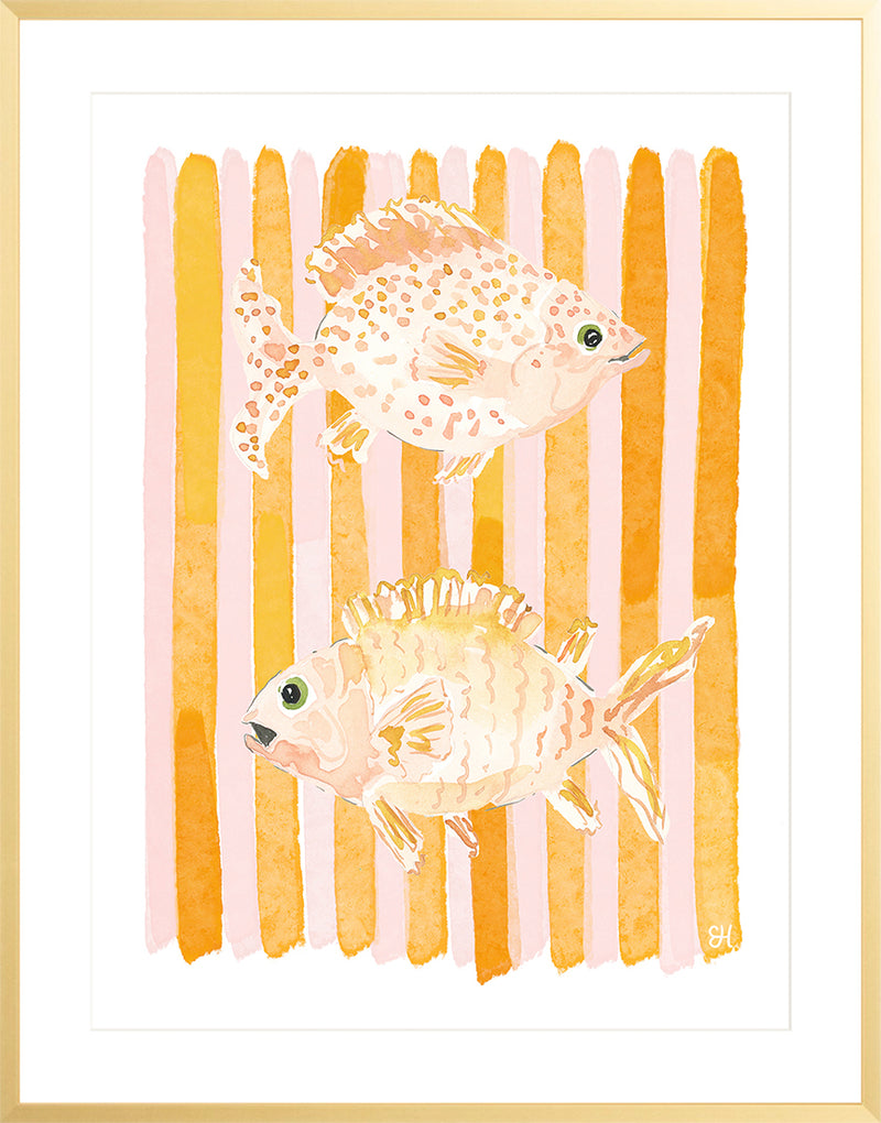 The "Like a Fish Takes to Stripes No. 1" Watercolor Fish Fine Art Print