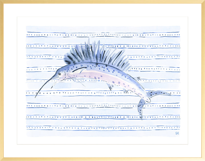 The "Sailfish Star and Stripes" Watercolor Fish Fine Art Print