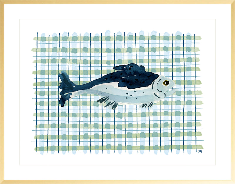 The "Deep Sea Plaids No. 2" Watercolor Fish Fine Art Print