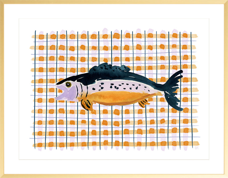 The "Deep Sea Plaids No. 4" Watercolor Fish Fine Art Print