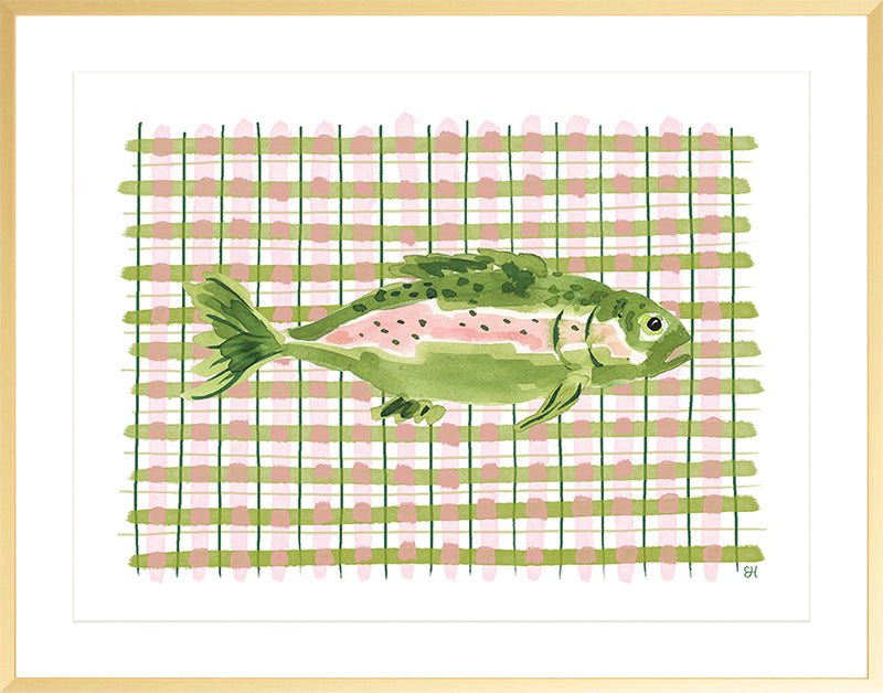 The "Deep Sea Plaids No. 3" Watercolor Fish Fine Art Print