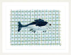 The "Deep Sea Plaids No. 2" Watercolor Fish Fine Art Print