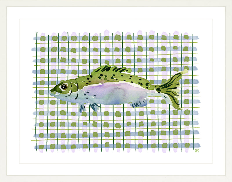 The "Deep Sea Plaids No. 1" Watercolor Fish Fine Art Print