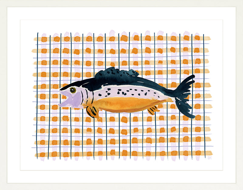 The "Deep Sea Plaids No. 4" Watercolor Fish Fine Art Print