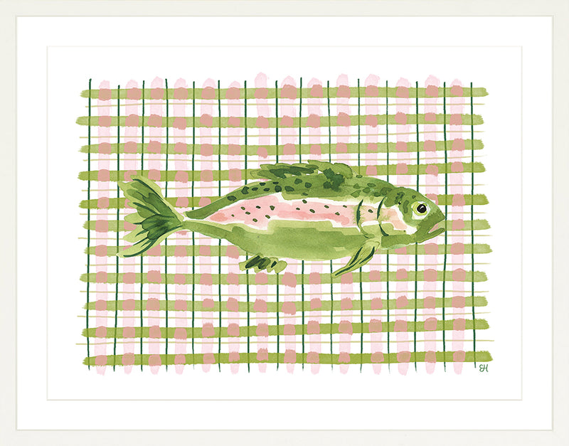 The "Deep Sea Plaids No. 3" Watercolor Fish Fine Art Print