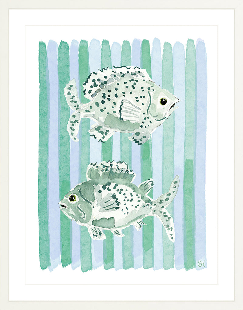 The "Like a Fish Takes to Stripes No. 2" Watercolor Fish Fine Art Print