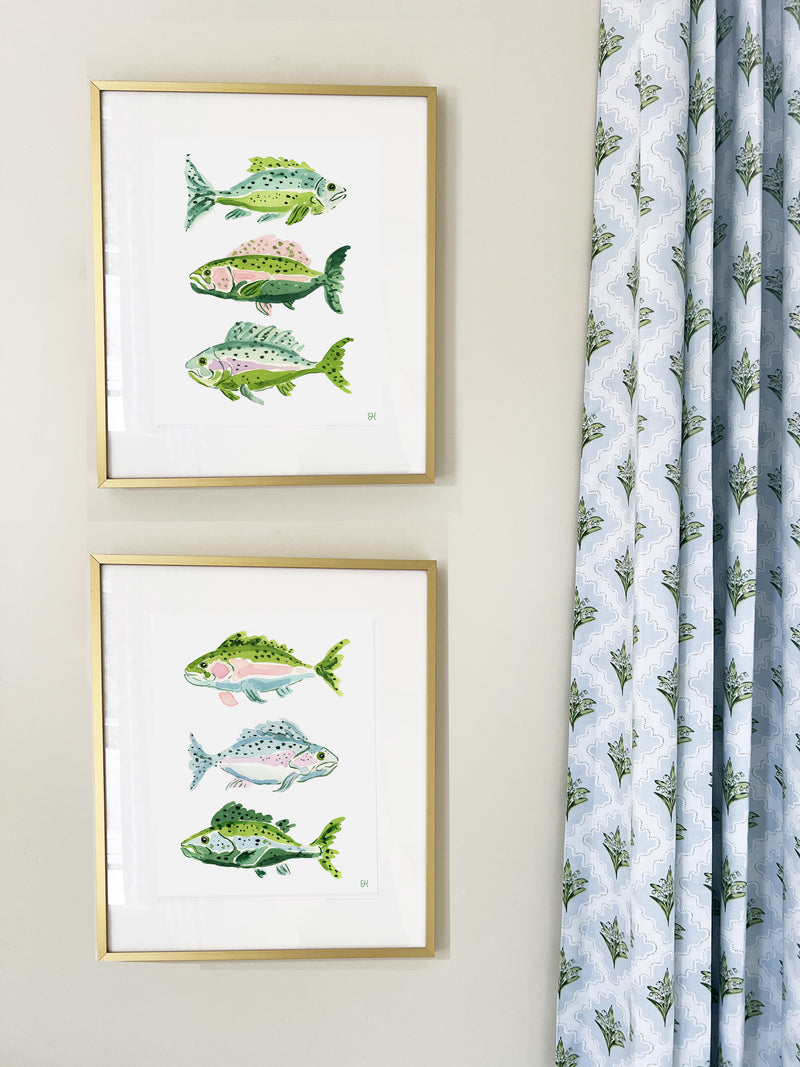 The "Fish School No. 4" Watercolor Fish Fine Art Print