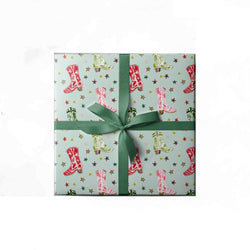 Holiday Western Boots Gift Wrap