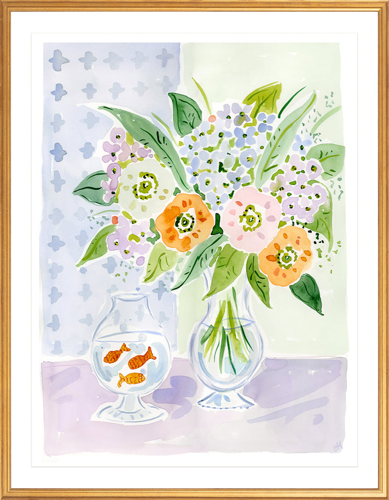 The "Jackie's Aquarium" Flower Tablescape Series, Fine Art Print