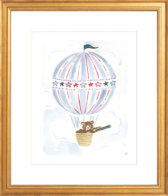 The "Hot Air Balloon Menagerie Bear" Fine Art Print