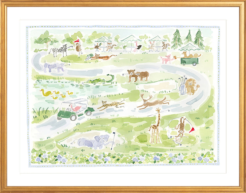 The "Wild Fairways" Golf Menagerie Fine Art Print