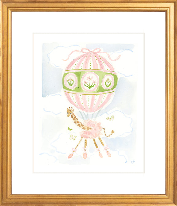 The "Hot Air Balloon Menagerie Giraffe" Fine Art Print