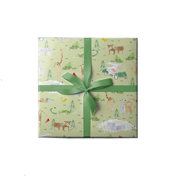 Golf Animals Gift Wrap