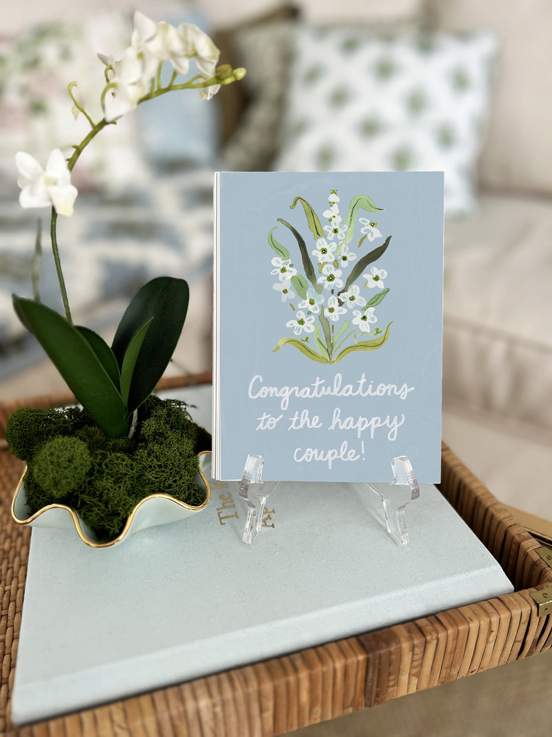 Happy Couple Flowers Wedding Card