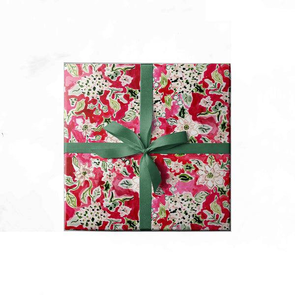 Holiday Rouge Stripes Gift Wrap