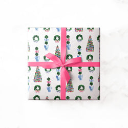 Holiday Topiaries Gift Wrap