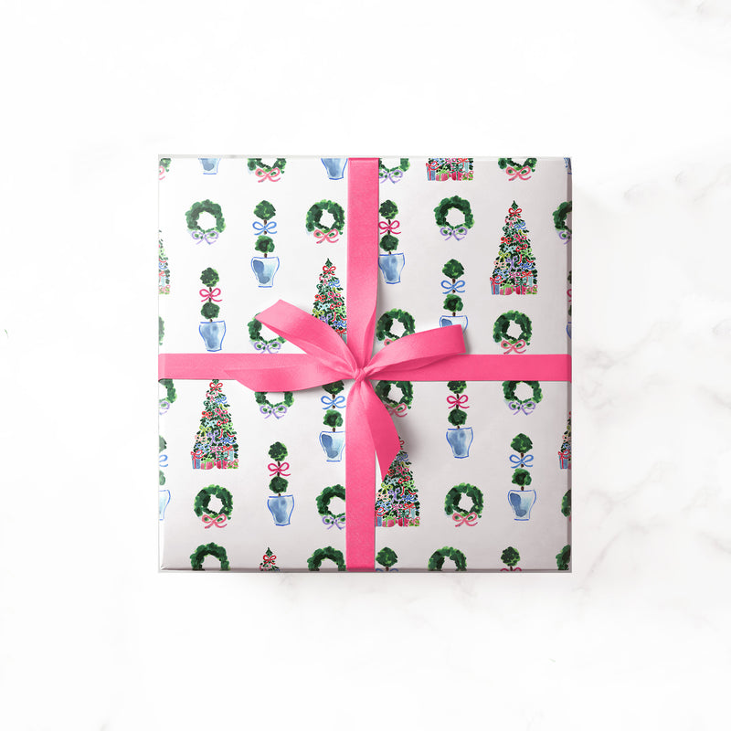 Holiday Topiaries Gift Wrap