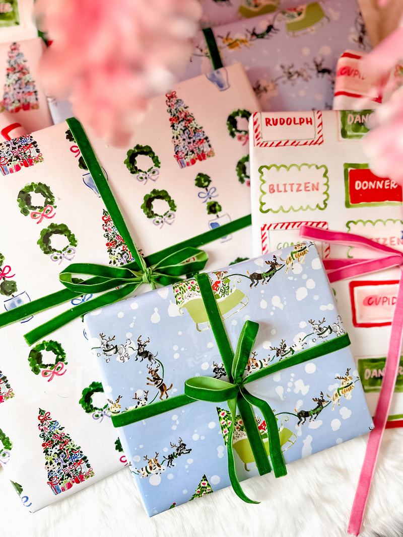 Holiday Topiaries Gift Wrap