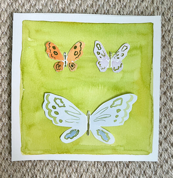 Rainbow Butterfly Chartreuse, Original 8x8