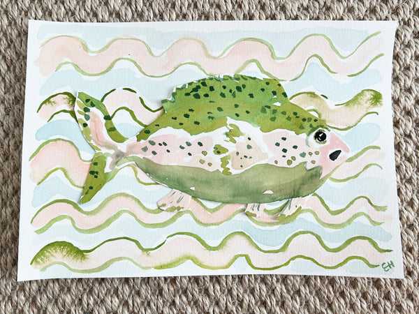 SugarFish, Original Fish Watercolor 7x10