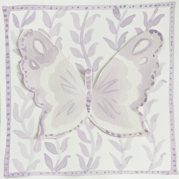 Butterfly Garden Lilac, Original 8x8