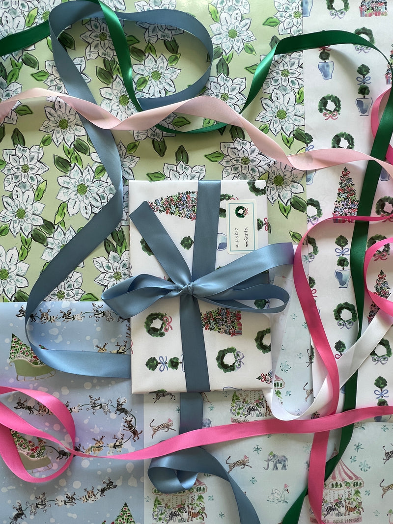 Holiday Topiaries Gift Wrap