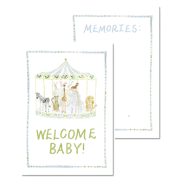 Baby Milestone Cards: Menagerie Blue Set